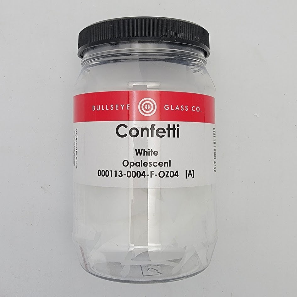 0113 White Opal Glass Confetti 90 COE Bullseye 4 Ounces Fusing Supplies