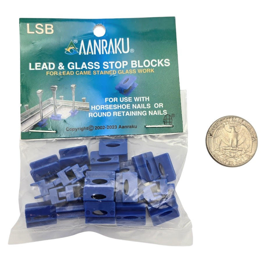 LEAD STOP BLOCKS package of 25 by AANRAKU Stained Glass Lead Supplies LSB-