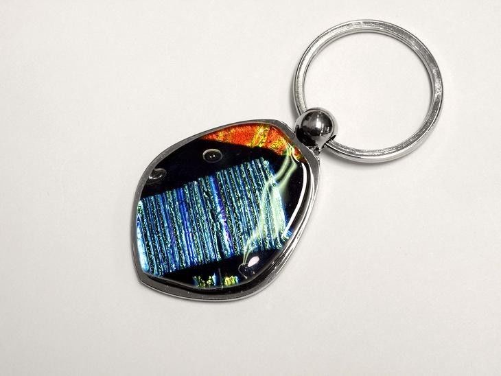 KEY RING Flat Finding Display Fused Glass Cabachons Aanraku Wonderful Quality-