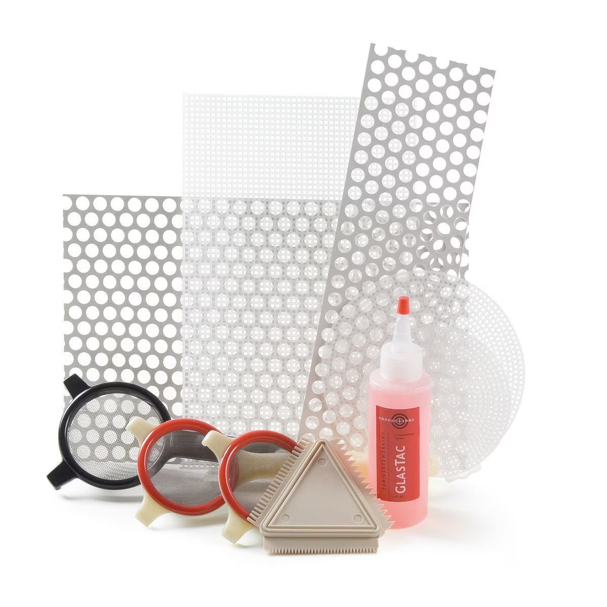 Bullseye 90 COE Paint With Glass Kit Glass Fusing Supplies Frit Stencils Sifters-