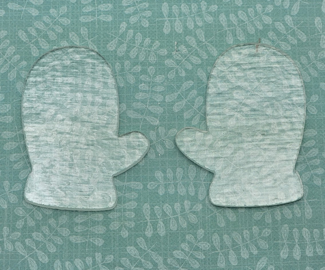 Pair of Mittens 90 COE Precut Glass Shapes (2) Choice Red White Clear Blue Holiday Winter Christmas-