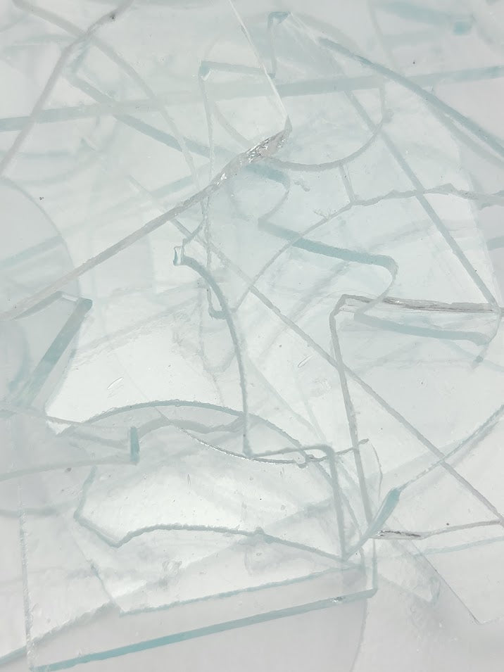 100 Clear 96 COE Scrap Glass Five Pound Package 96COE Sheet-