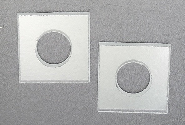 Two Precut Fusible Glass Hangers 96 COE Clear 1x1 inch Handworks-