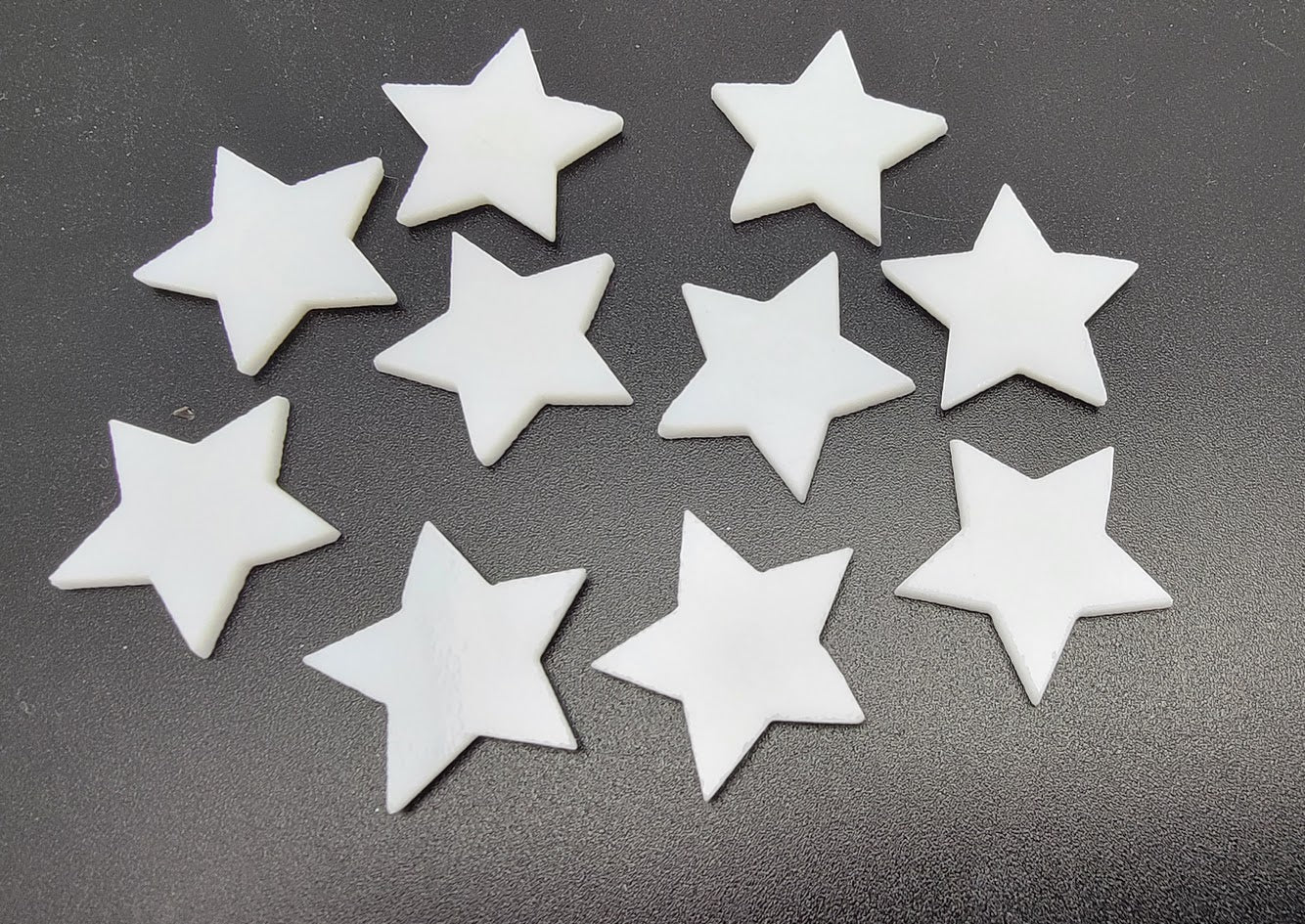 Ten 1 inch Stars White Opal Precut 96 COE Glass-