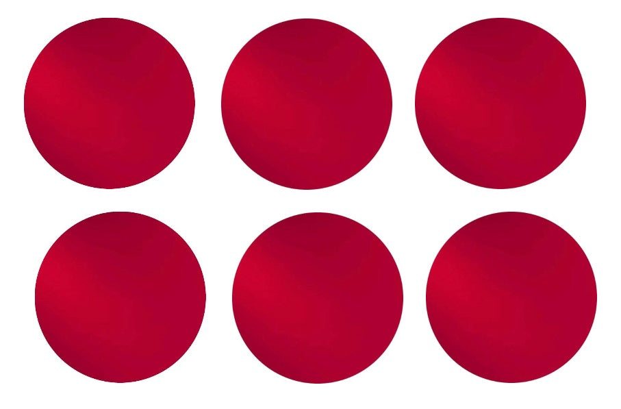 151 Cherry Red Six 96 COE Glass Circles Choice of 1/2, 3/4, 1, or 1 1/2 inches-Size 1 1/2"