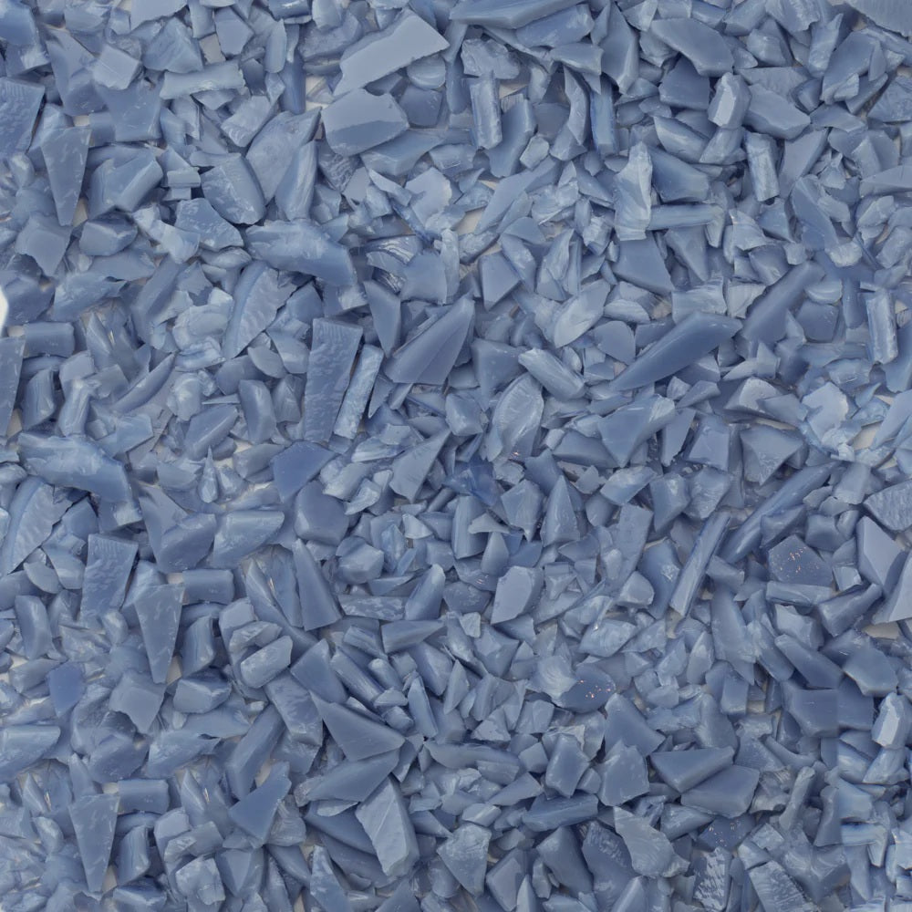 F5 079 Chambray Opal COARSE 96 COE Frit 8.5 oz Jar-