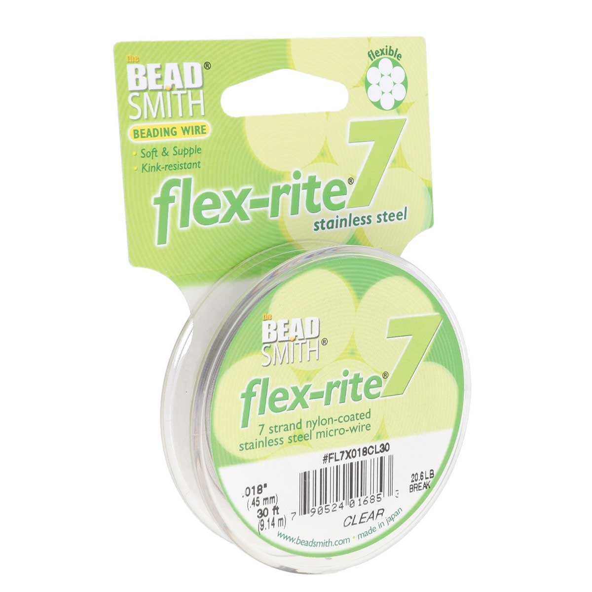 Stainless Steel CLEAR .018" 7 Strand 30' BEADSMITH FLEX-RITE Bead Wire FLEXRITE