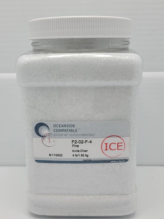 F2 02 Four Pounds Icicle Clear FINE System 96 COE Glass Frit Oceanside Compatible-