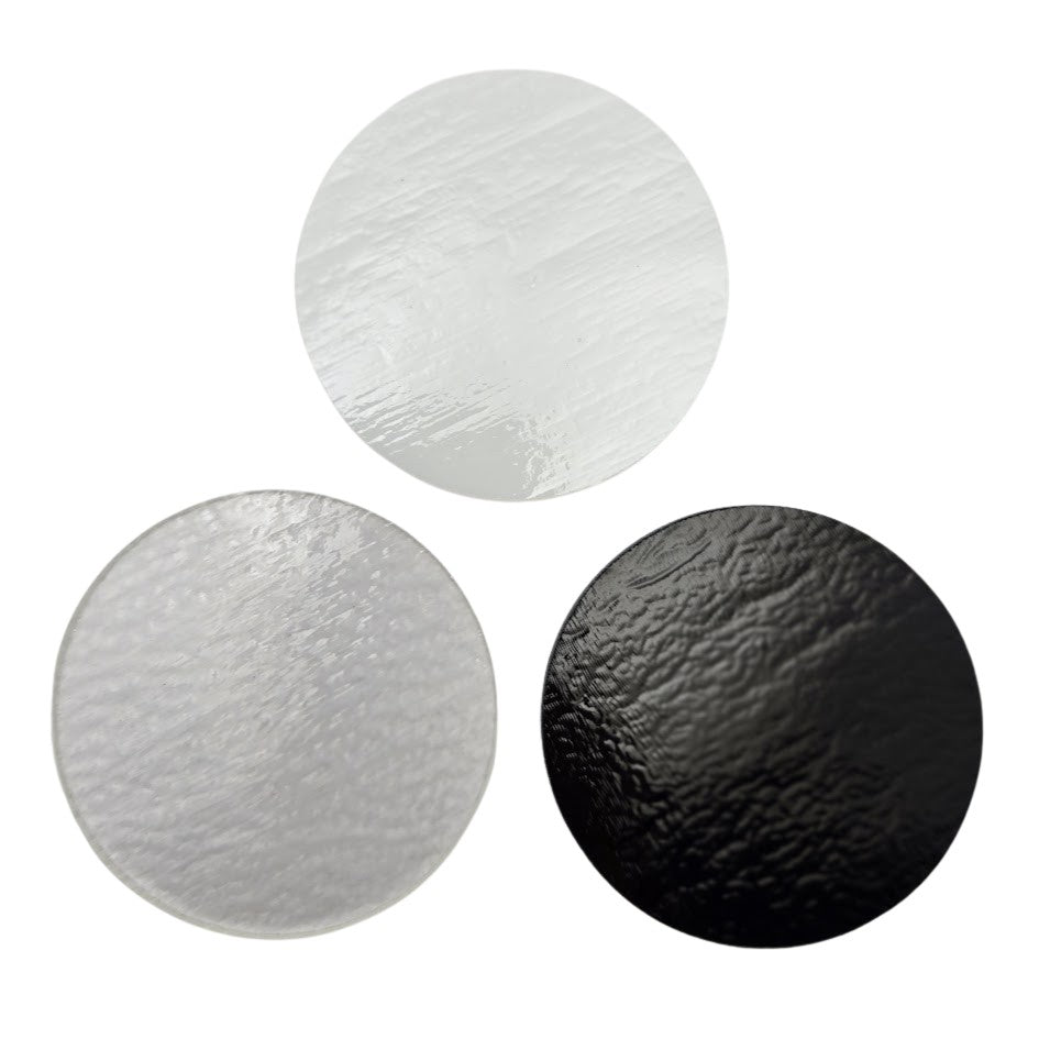 ONE 90 COE 3 inch Circle Black White or Clear Fusing Supplies Precut Bullseye-