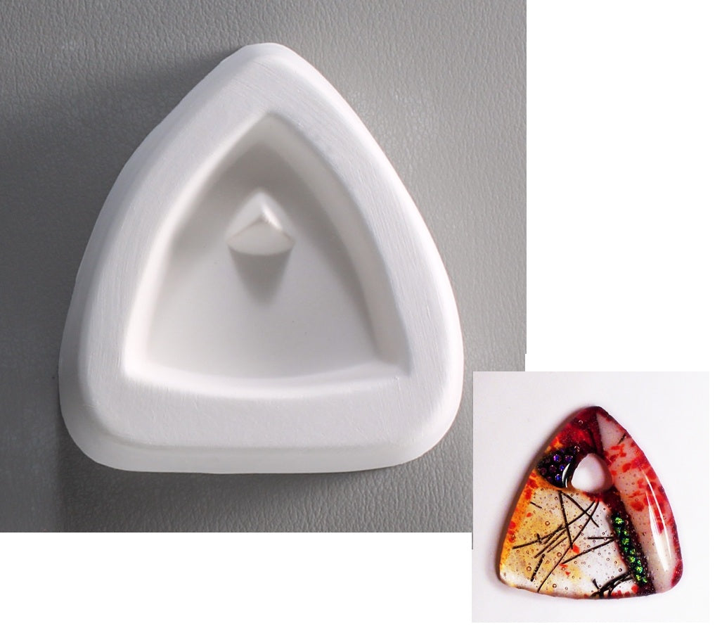 Holey Trillant Triangle Pendant Mold Little Fritter 71 Glass Casting Fusing USA-