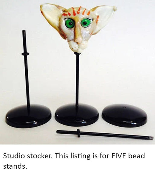 Five Pieces Quality Bead stand Holder Display for Lampworked Beads 2 Part Stand With O-Ring- 