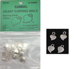 Aanaraku Silver Plated Heart Shaped Earring Bails 12 Pairs- 
