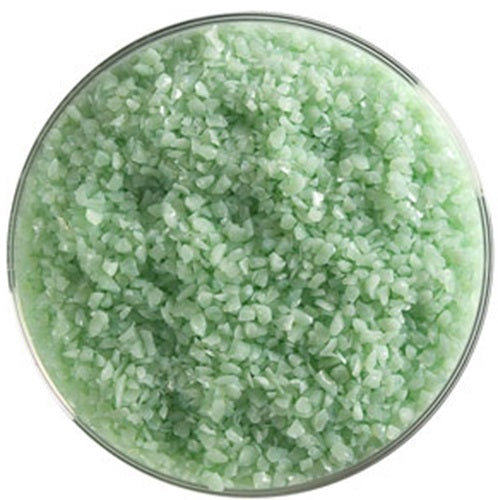 0112 Mint Green Opal 90 COE MEDIUM Full Jar One Pound Bullseye Frit-