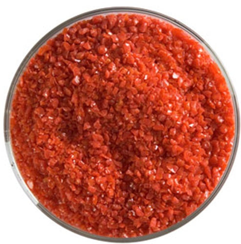 0124 Red Opal 90 COE MEDIUM Full Jar One Pound Bullseye Frit-