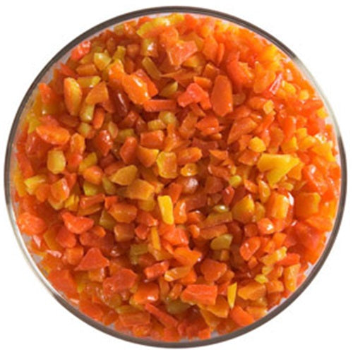 0125 Orange Opal 90 COE COARSE Full Jar One Pound Bullseye Frit-