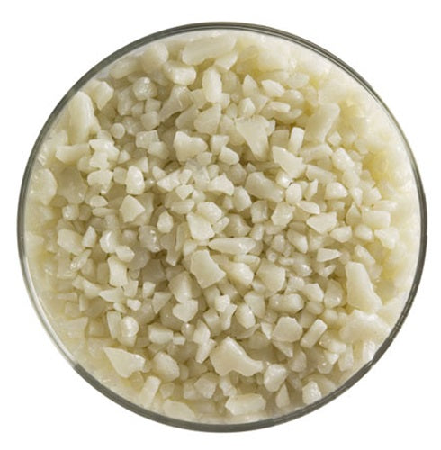 0137 French Vanilla Opal 90 COE COARSE Full Jar One Pound Bullseye Frit-