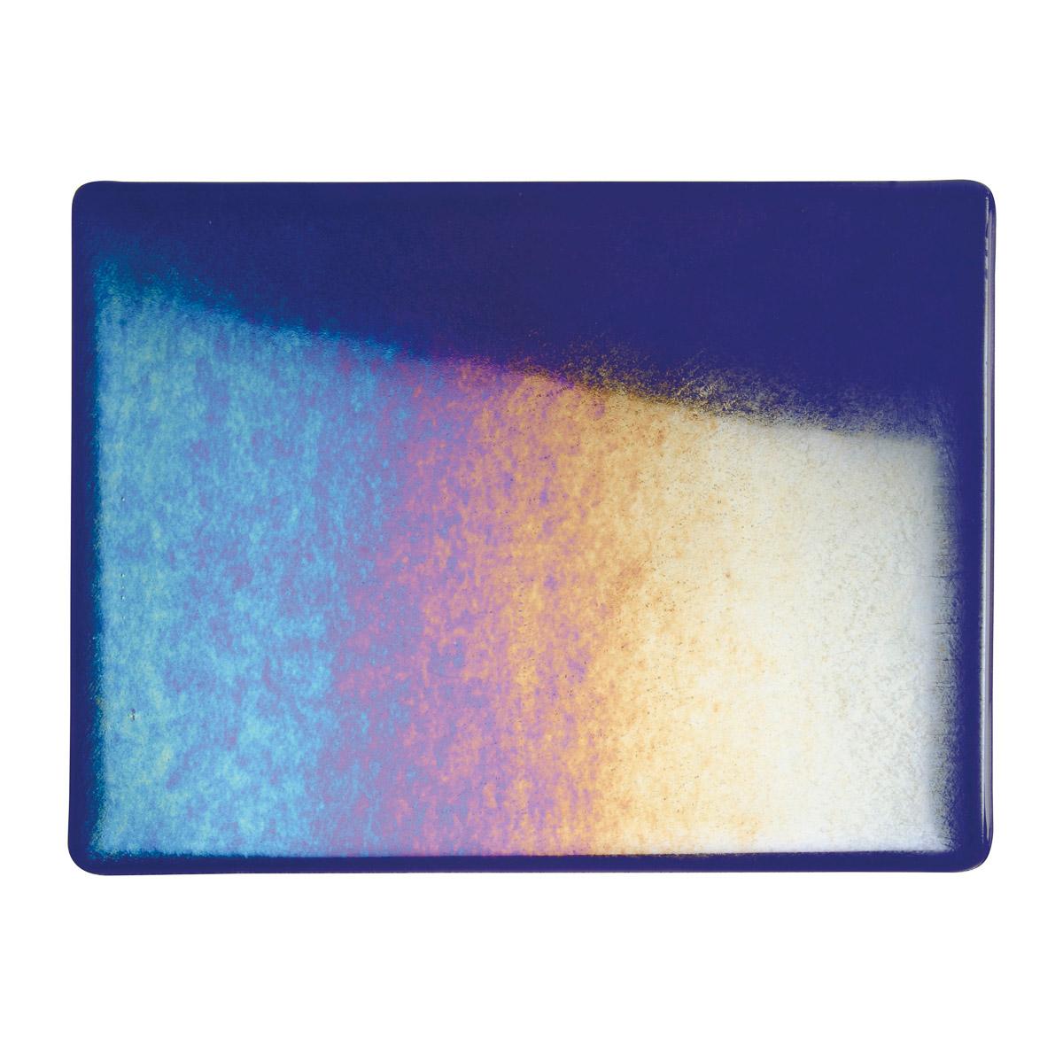1128-0031 Deep Royal Purple Iridized Transparent 90 COE Bullseye Fusing Glass Sheet 5x5 inch 3mm 90COE-