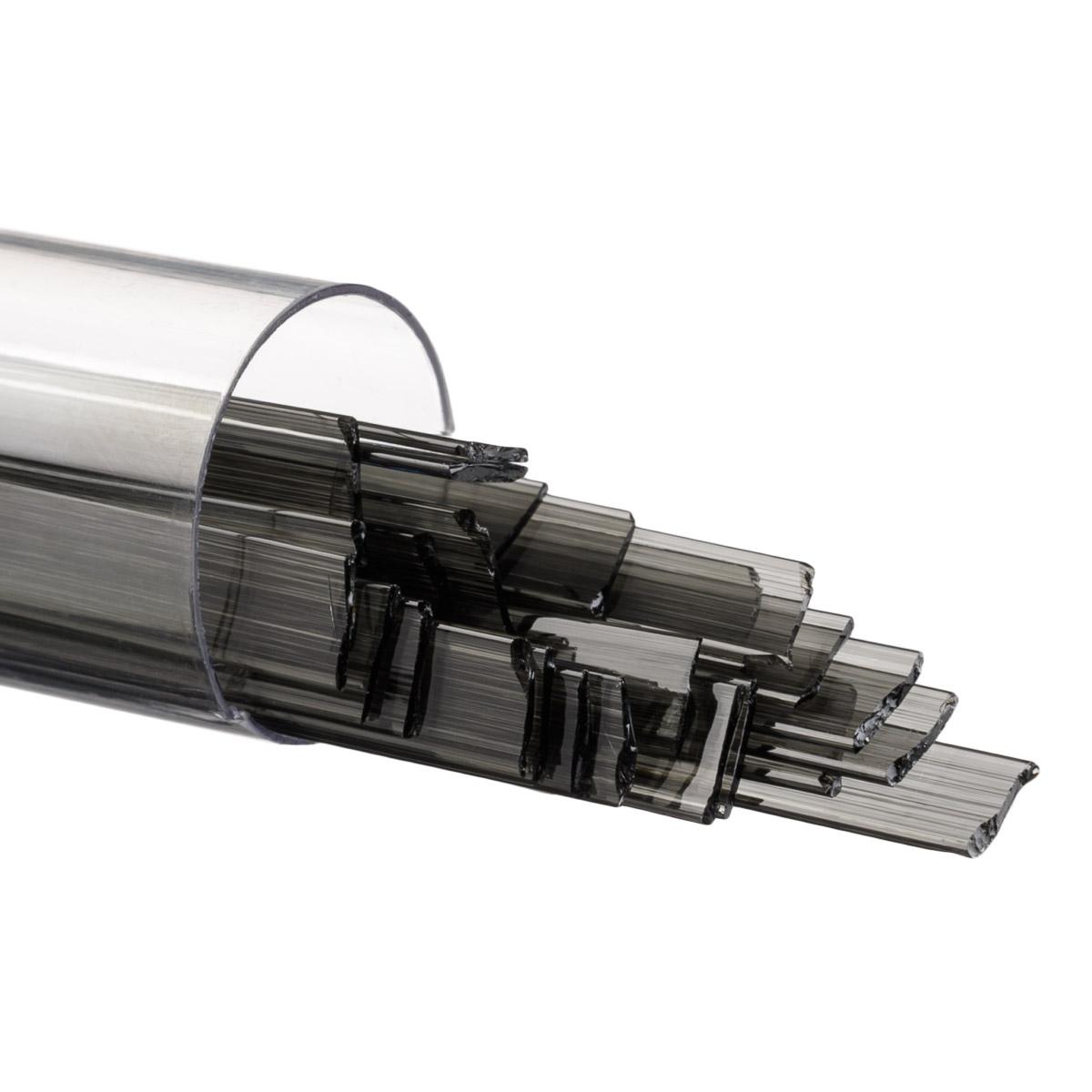 Charcoal Gray Transparent Full Tube 5 oz BULLSEYE Glass Ribbon Noodle 90 COE Fusing-