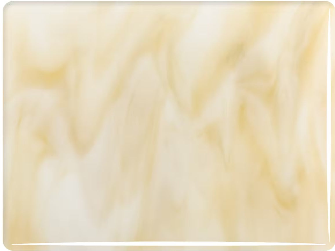 2237 Warm White Opal Light Amber Transparent Streaky Bullseye 90 COE Glass Sheet 10x10" 90COE-