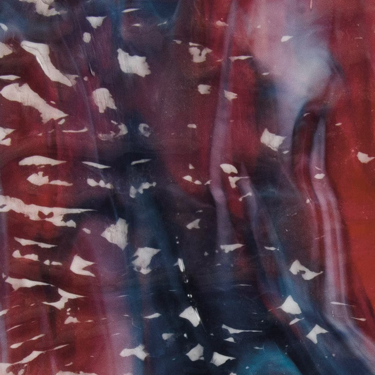 3346 Cranberry Pink, Azure Blue, White Ripple! Bullseye 90 COE Glass Sheet 10x10" 90COE-