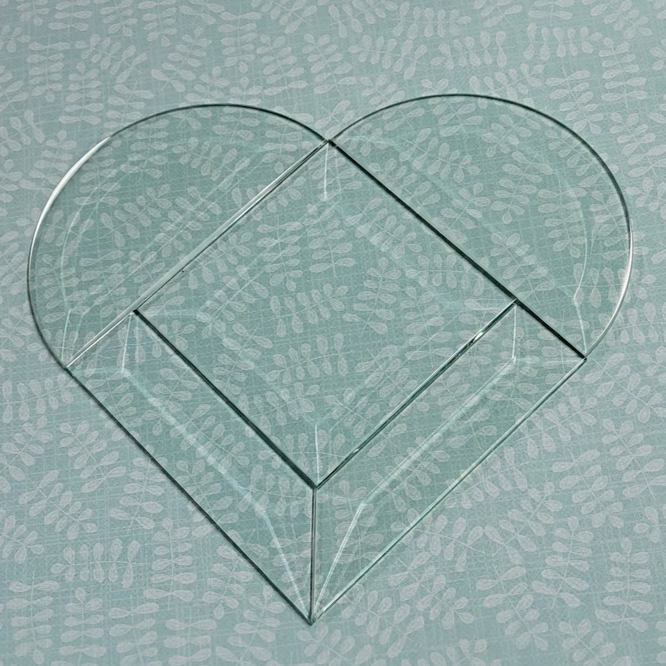 Beveled Heart Cluster Suncatcher Kit Glass 5 Piece Set-