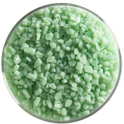 0112 Mint Green Opal 90 COE COARSE Full Jar One Pound Bullseye Frit-