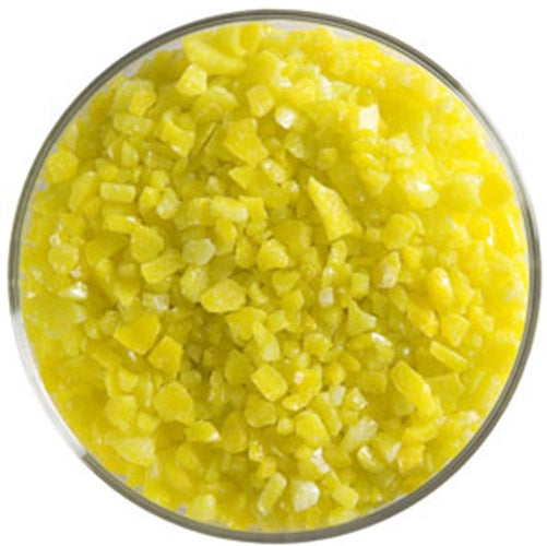 0120 Canary Yellow Opal 90 COE COARSE Full Jar One Pound Bullseye Frit-