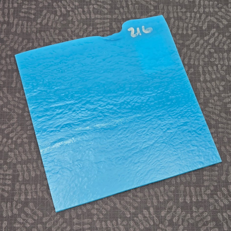 0216 Light Cyan Opal 90 COE Bullseye Fusing Glass Sheet 5x5 inch 3mm-