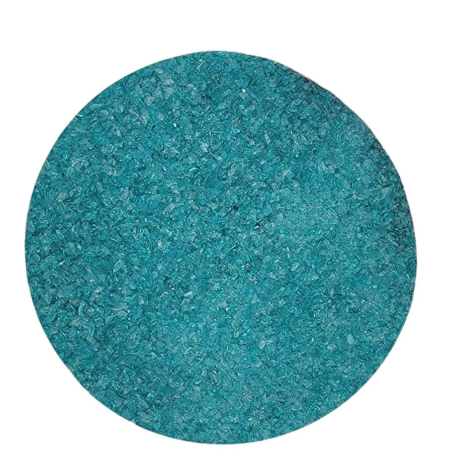 1176 Peacock Blue Transparent 90 COE FINE Full Jar One Pound Bullseye Frit