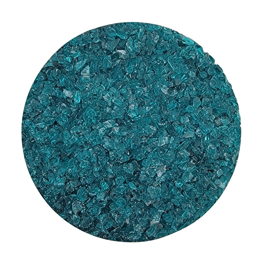 1176 Peacock Blue Transparent 90 COE MEDIUM Full Jar One Pound Bullseye Frit