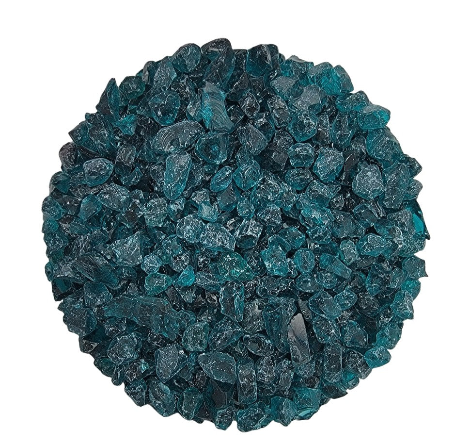 1176 Peacock Blue Transparent 90 COE COARSE Full Jar One Pound Bullseye Frit