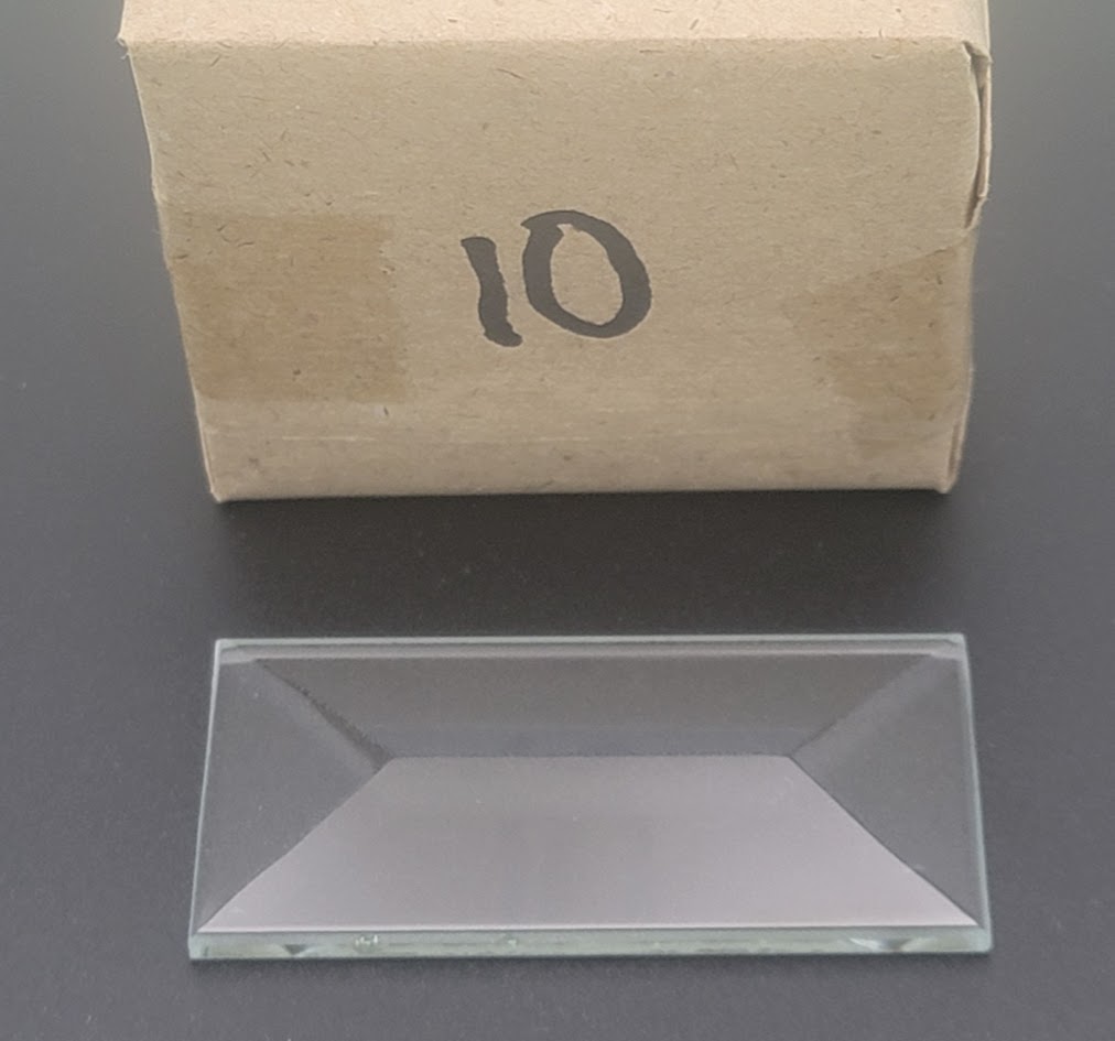 10 1x2 inch Beveled Top Flat Back Bevels Stained Glass Supplies Clear Rectangle-