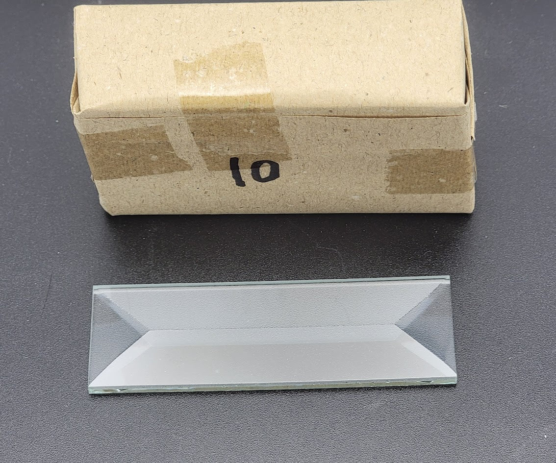 10 1x3 inch Beveled Top Flat Back Bevels Stained Glass Supplies Clear Rectangle-