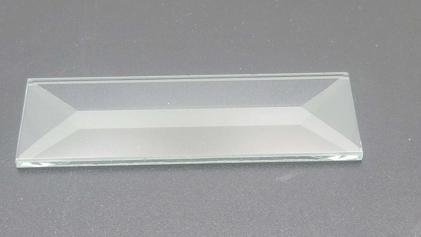 10 1x3 inch Beveled Top Flat Back Bevels Stained Glass Supplies Clear Rectangle-