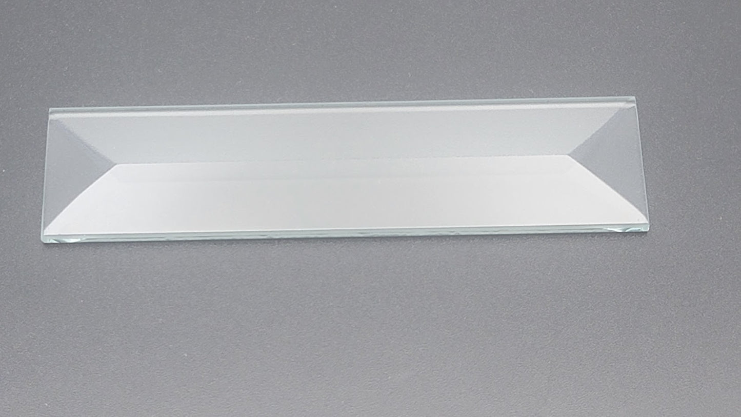 10 1x4 inch Beveled Top Flat Back Bevels Stained Glass Supplies Clear Rectangle-