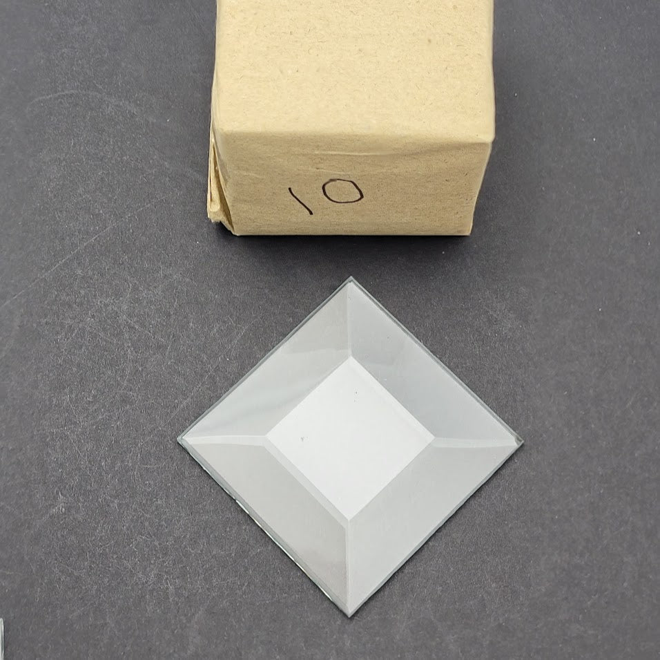 10 2x2 inch Beveled Top Flat Back Bevels Stained Glass Supplies Clear Square-