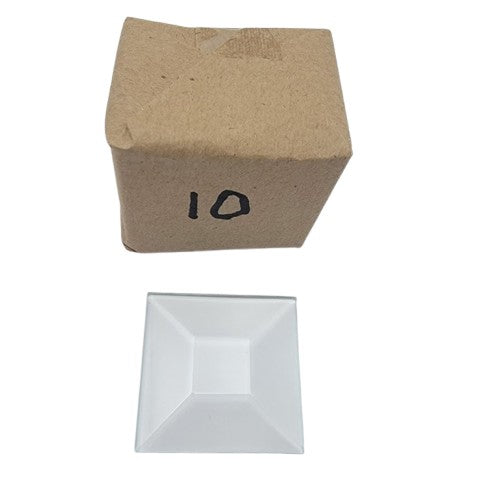 10 1 1/2 x 1 1/2 inch Beveled Top Flat Back Bevels Stained Glass Supplies Clear Square-