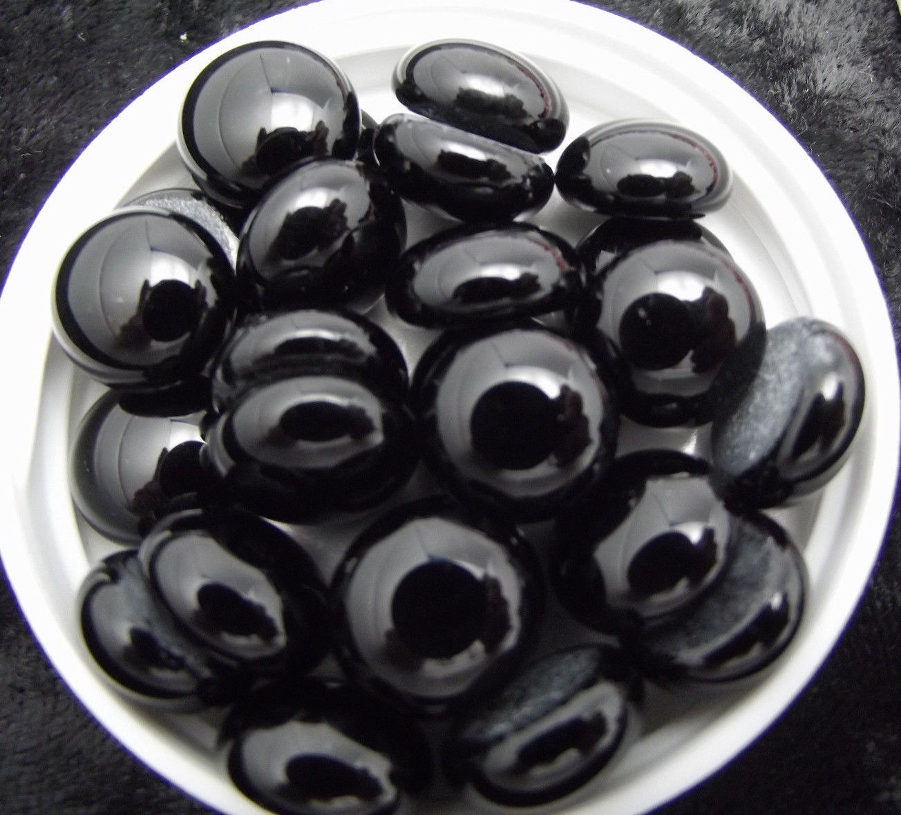 Black Opal Medium Design Elements 25 pieces Pebbles Dots System 96 COE Oceanside Compatible-