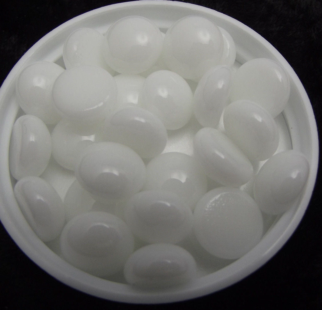 White Opal Medium Design Elements 25 pieces Pebbles Dots System 96 COE Oceanside Compatible-