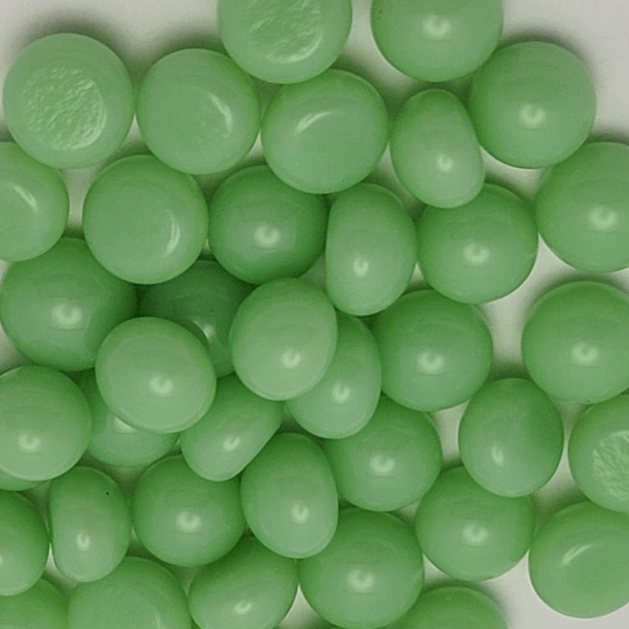 Mint Opal Opal 1/4" 90 COE Handmade Glass Design Elements Gems Circles Blobs Dots Package of 50 Pieces-