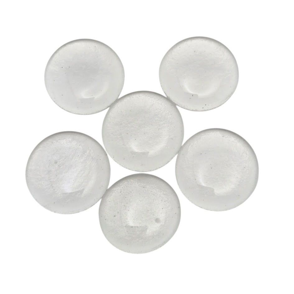 Six Tetka Clear Handmade Design Elements 90 COE Blobs Gems Buttons Cabochon-