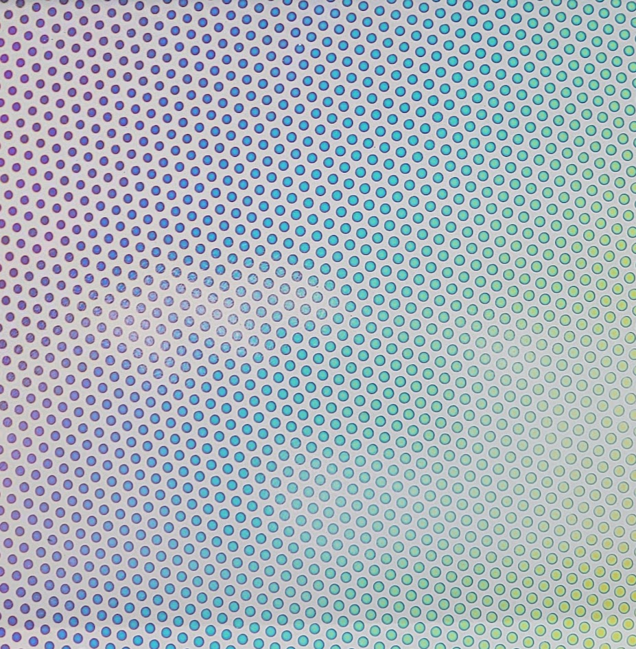 1x2" System 96 Thin Clear - Dot 1 Pattern on Rainbow 2 Dichroic 96 COE-