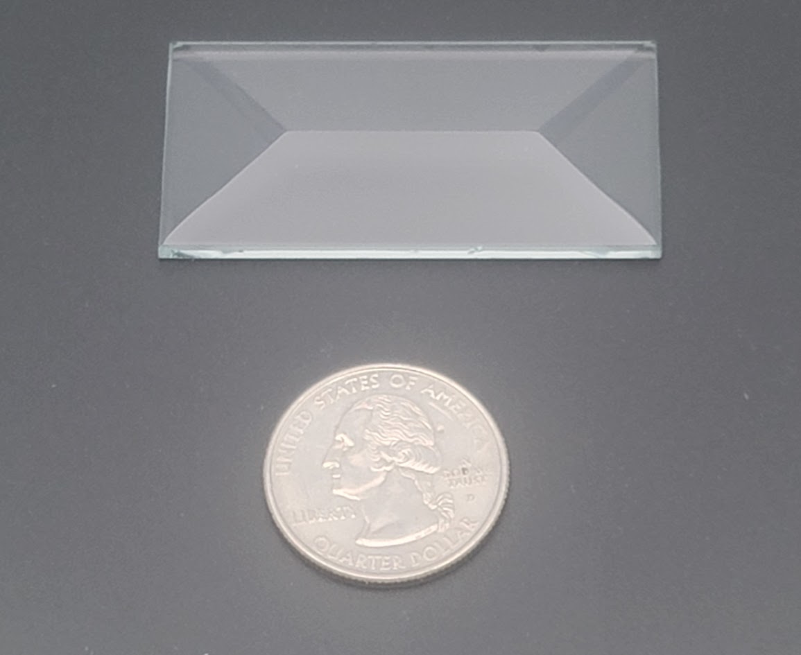 10 1x2 inch Beveled Top Flat Back Bevels Stained Glass Supplies Clear Rectangle-