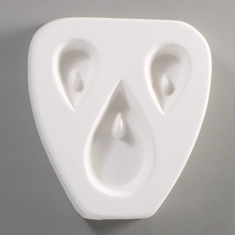 Little Fritters HOLEY TEARDROPS TRIO 75 Pendant Earring Set Glass Casting Mold-