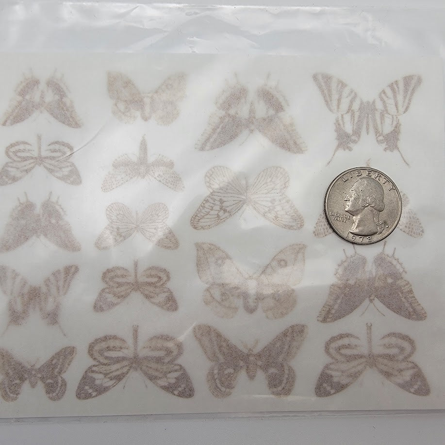 Butterflies Gold Fuse Art Decals for Glass Fusing 5.25 x 4 inch sheet