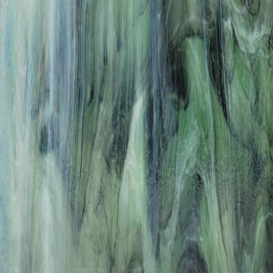 6021.86 Rainforest Pearl 6 x 6 Inch Oceanside Compatible 96 COE Sheet Glass-