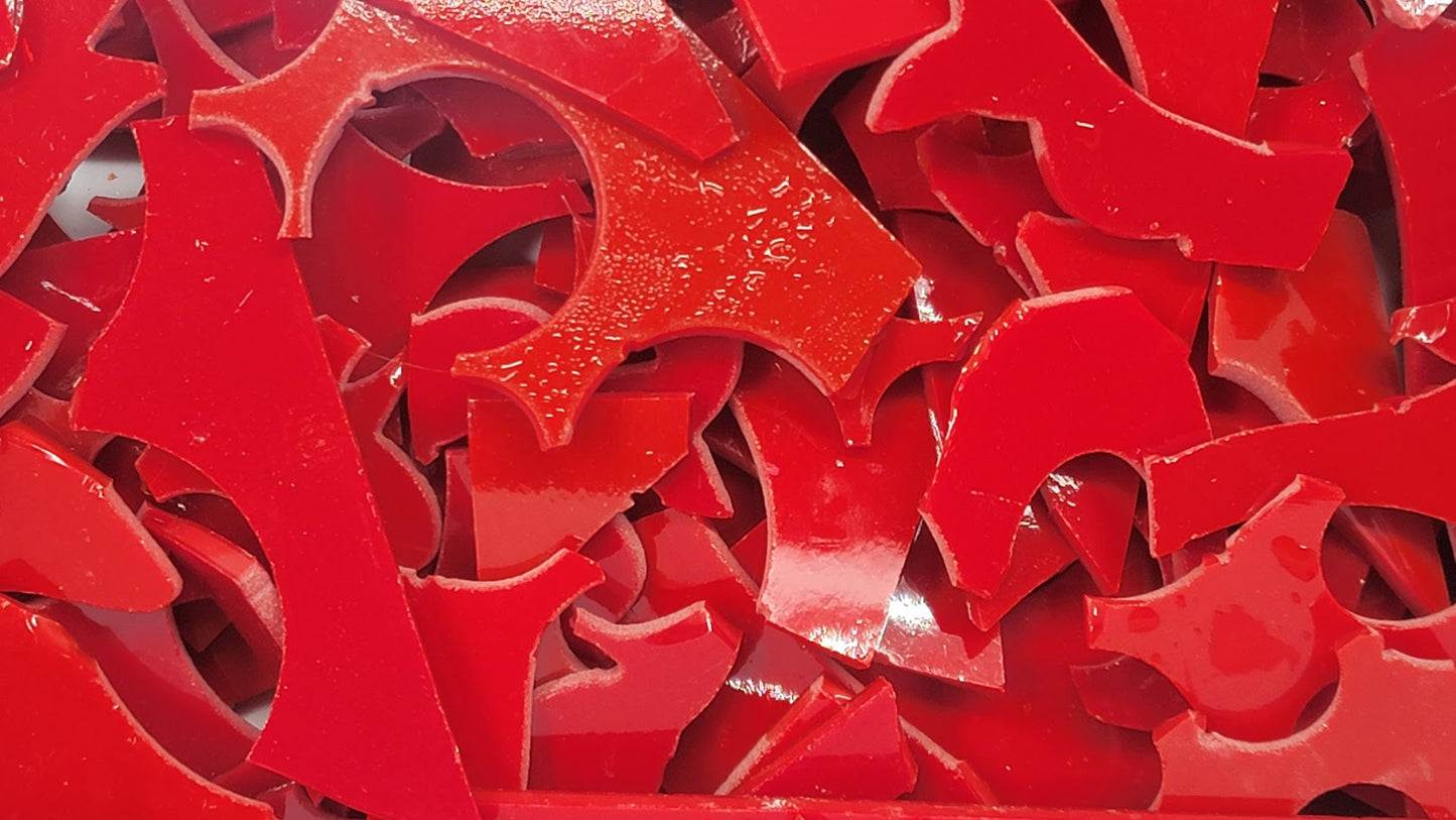 250.72 Red Opal 96 COE Scrap Glass 8 ounce Package 96COE Sheet-