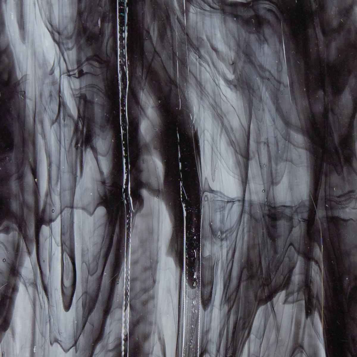 2100 Clear Black 2 Color Streaky Bullseye 90 COE Glass Sheet 10x10" 90COE Fusing Supplies-