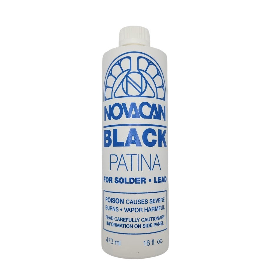 16 oz PATINA FOR STAINED GLASS Novacan BLACK for Solder Lead CHEMICALS ORMD-