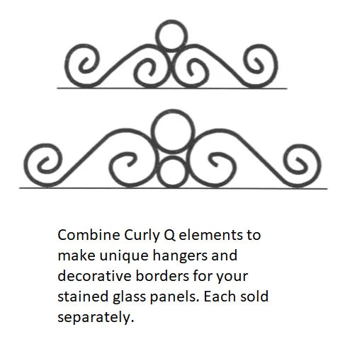 Curly Q - 1-15/16 in. x 9/16 in. Package of Six Design Elements Wire Shapes Hangers-